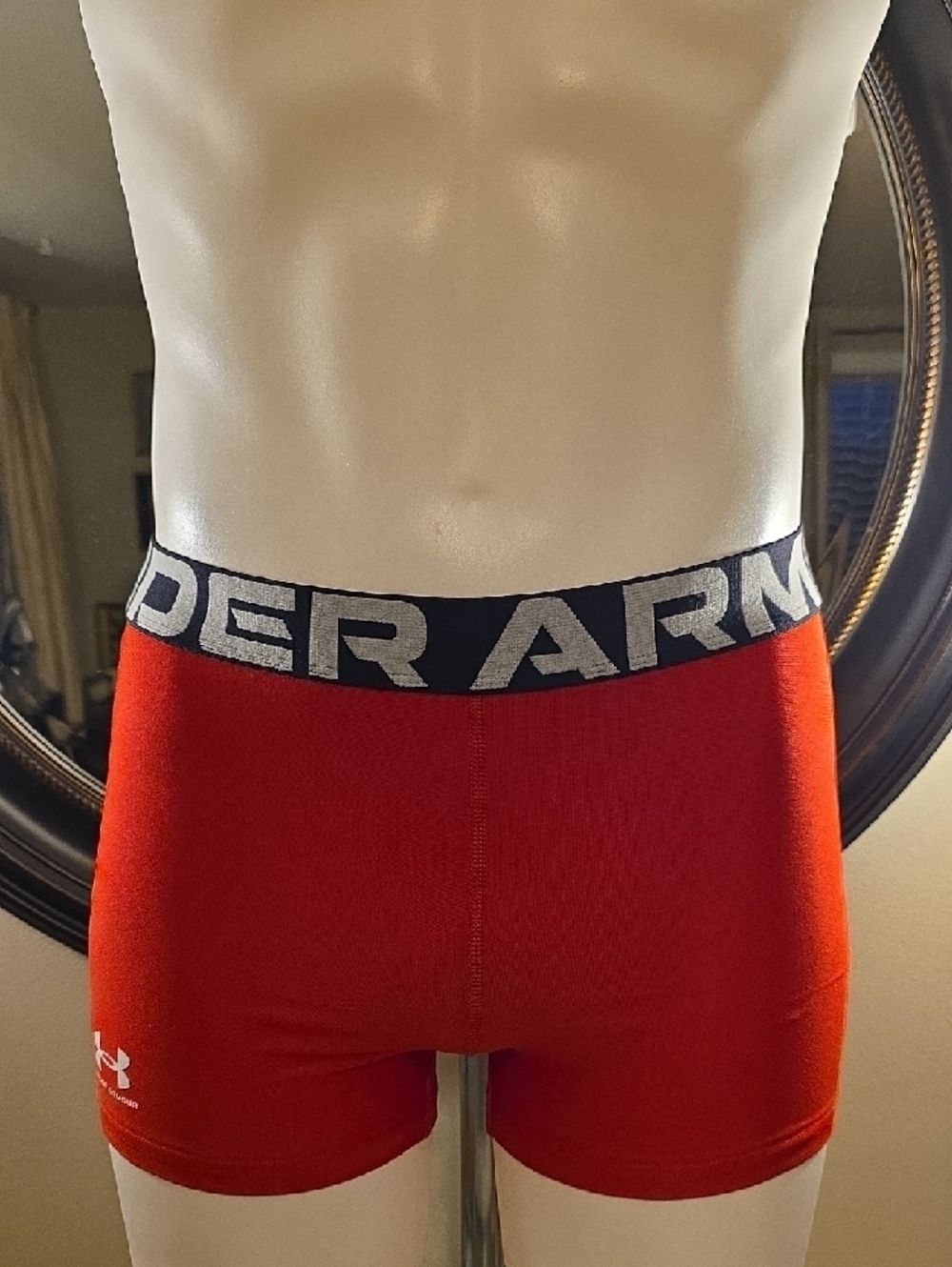 Under Armour Red Boxer Briefs with Black & White Waistband